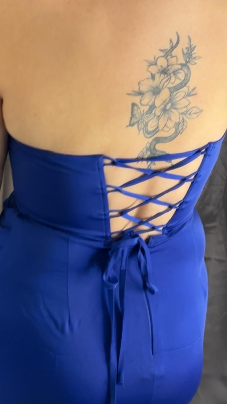 Robe longue bustier drapé fente avant & tissu fluide