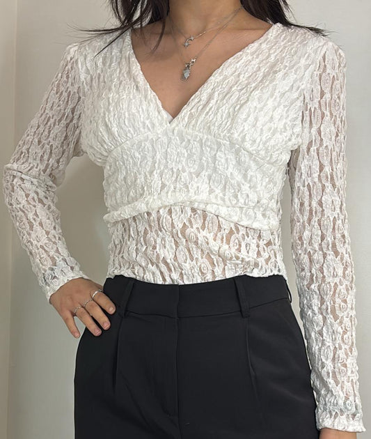 Body dentelle cache-cœur