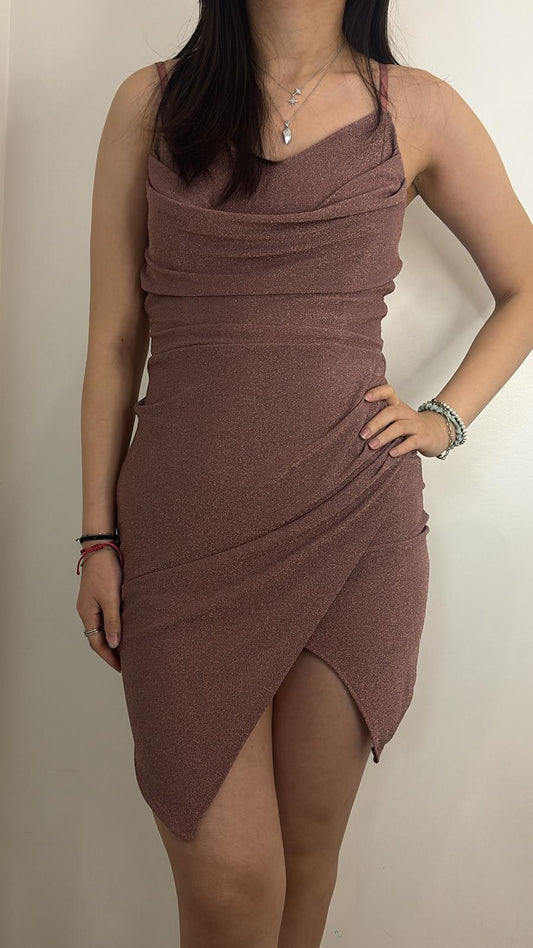 Robe pailletée drapé