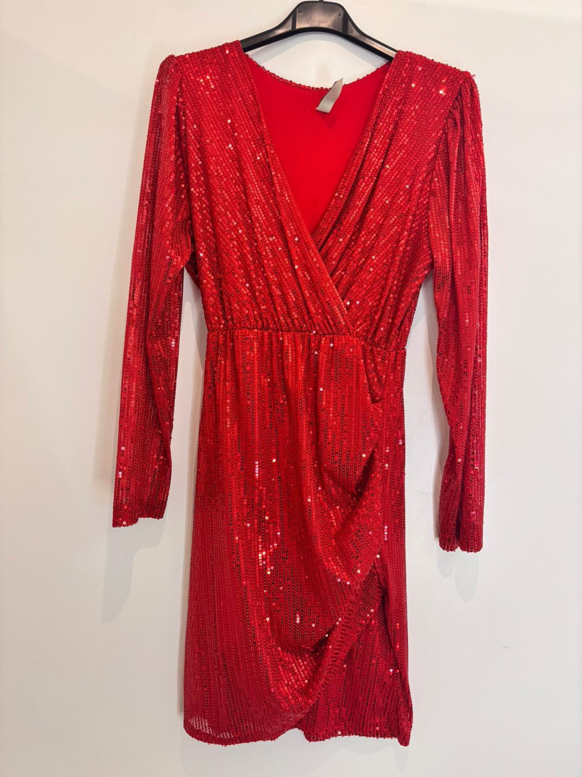 Robe sequins décolleté cache-cœur