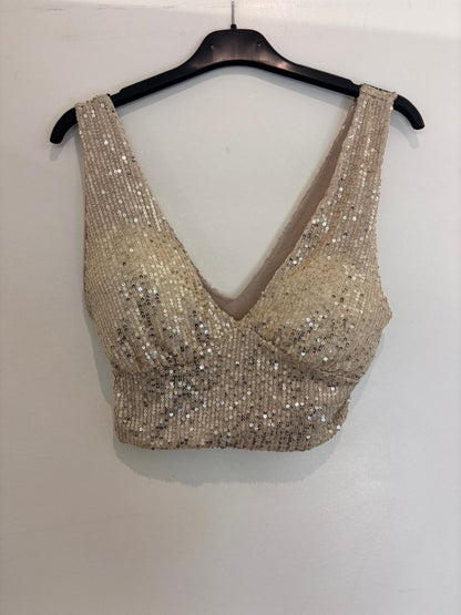 Top à sequins décolleté plongeant