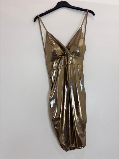 Robe métallisée décolleté croisé & dos nu