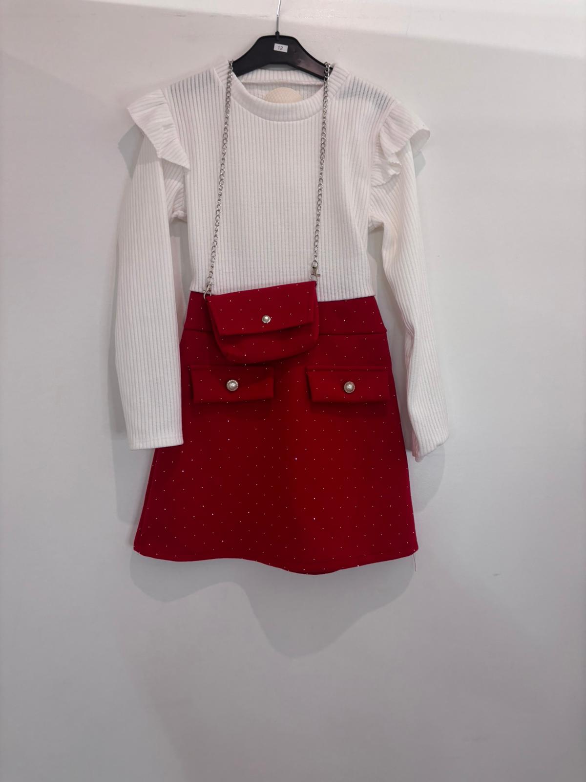 Robe à strass avec pochette