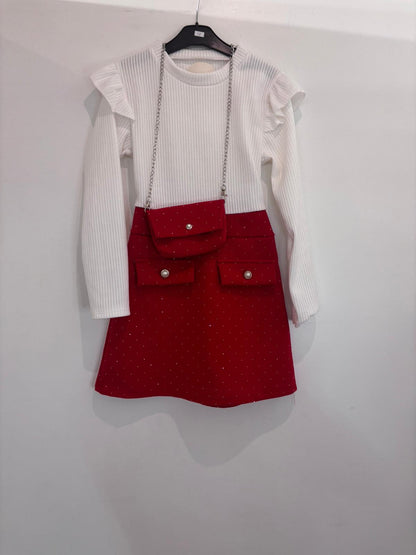 Robe à strass avec pochette