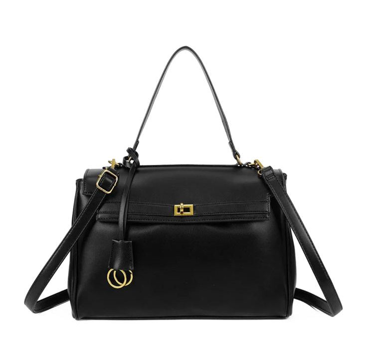 Sac à main structuré avec fermoir doré