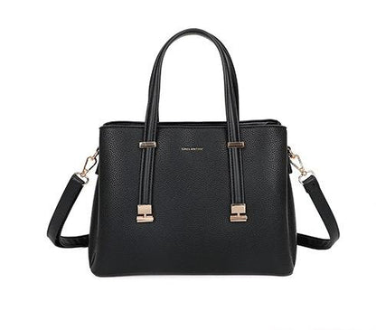 Sac noir à doubles anses avec finitions dorées