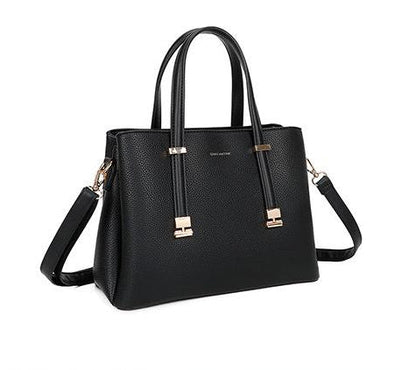 Sac noir à doubles anses avec finitions dorées