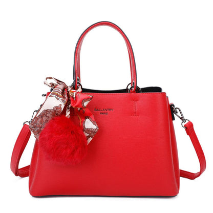 Sac à main avec foulard et pompon porté main & bandoulière