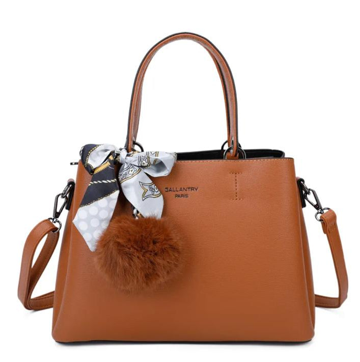 Sac à main avec foulard et pompon porté main & bandoulière