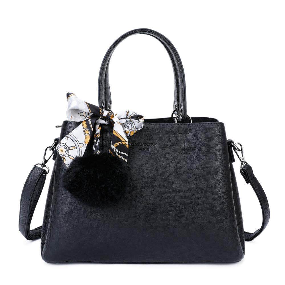 Sac à main avec foulard et pompon porté main & bandoulière