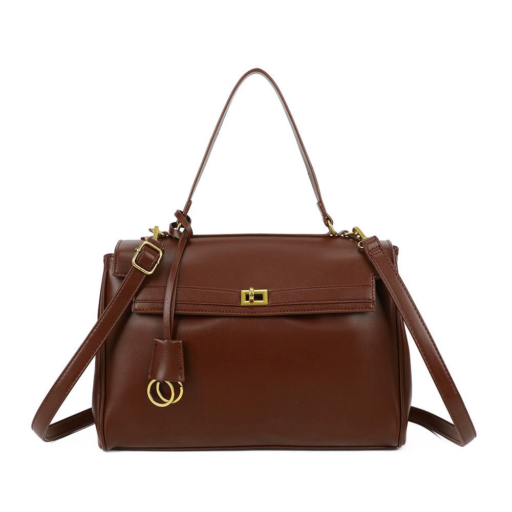 Sac à main structuré avec fermoir doré