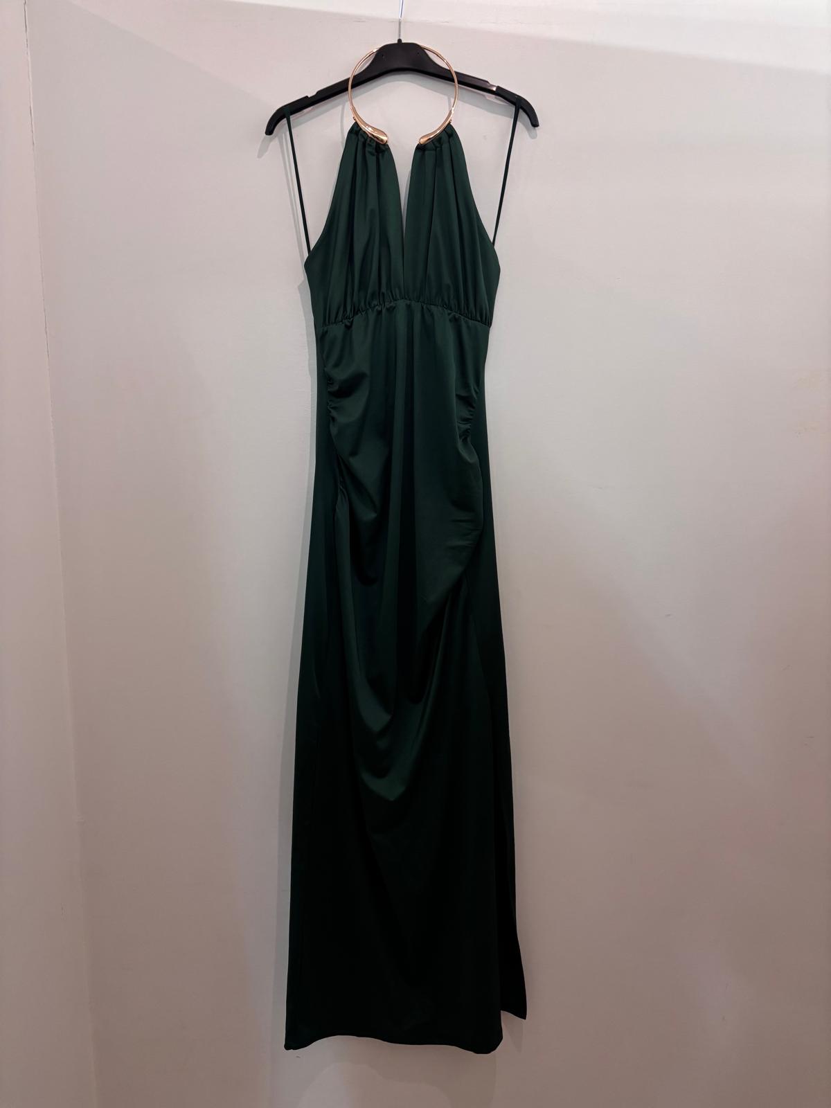 Robe longue à col halter coupe fluide