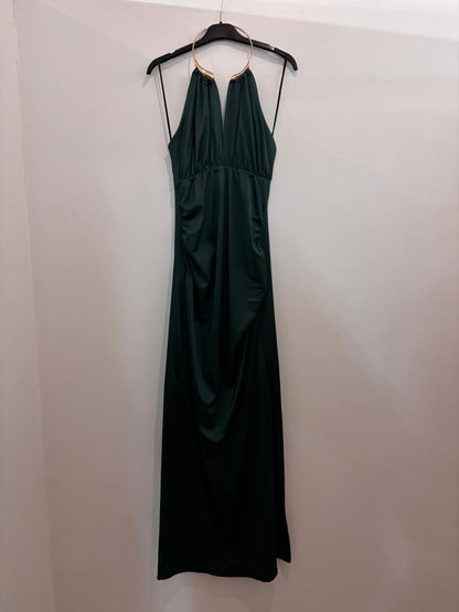 Robe longue à col halter coupe fluide