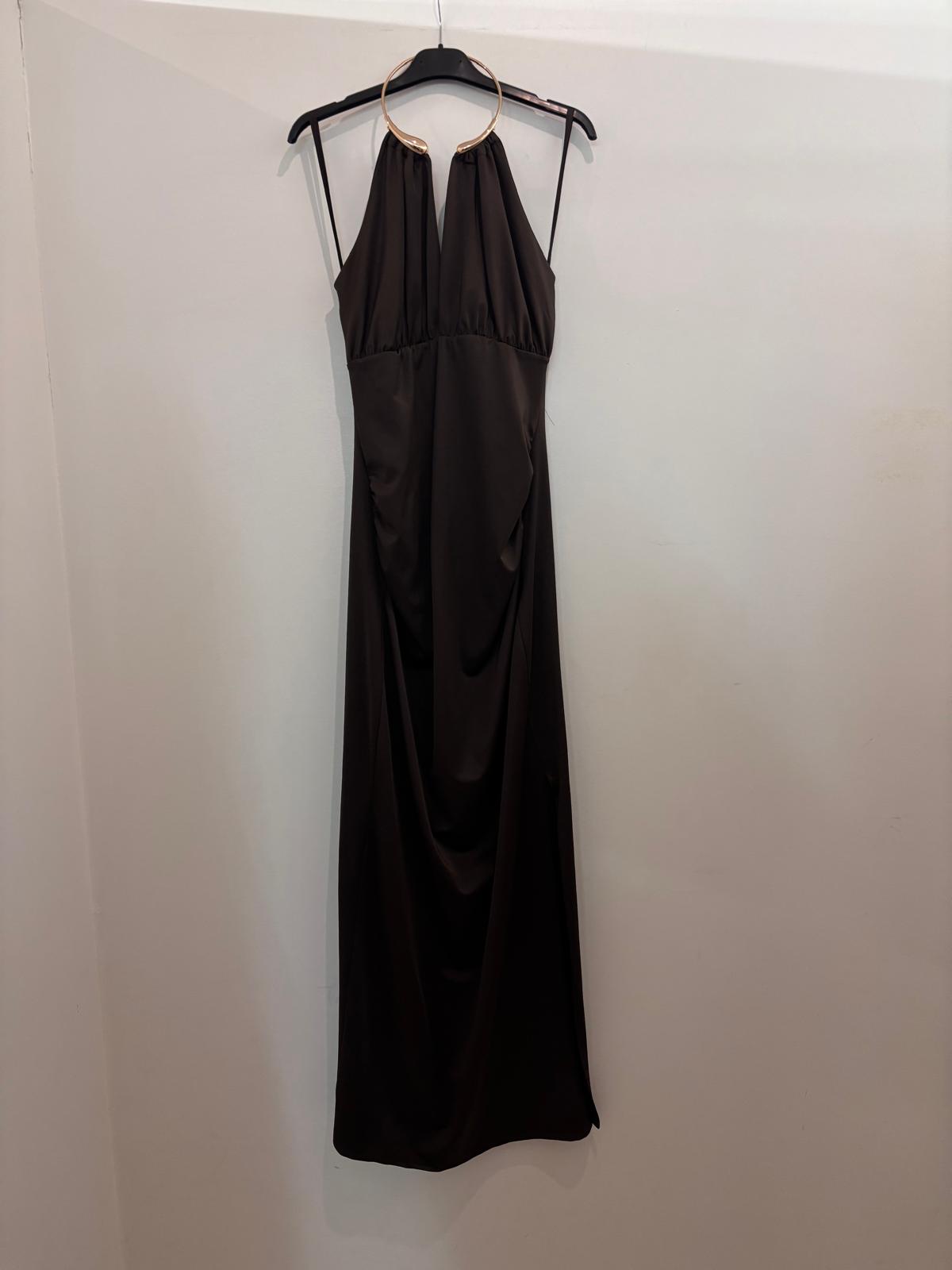 Robe longue à col halter coupe fluide