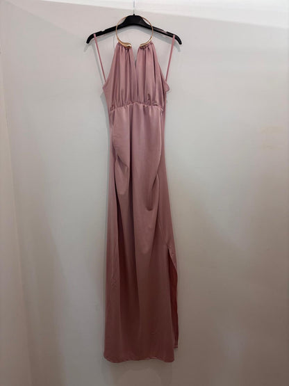 Robe longue à col halter coupe fluide