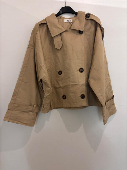 Veste courte trench à double boutonnage
