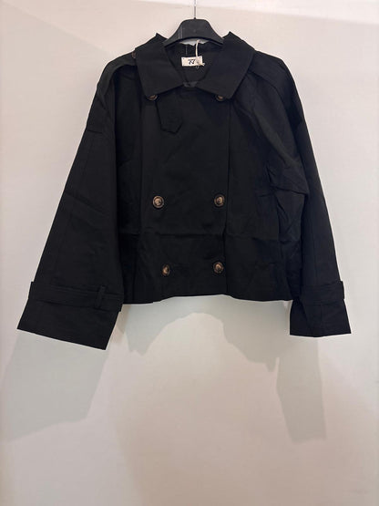 Veste courte trench à double boutonnage