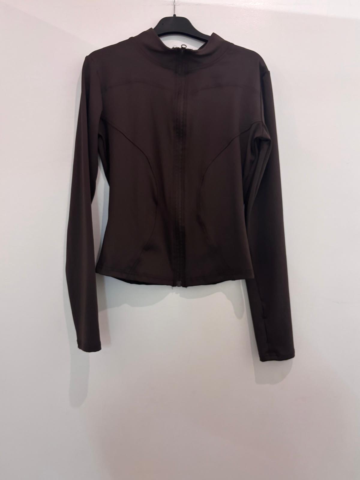 Veste sport zippée ajustée à manches longues