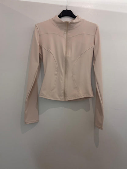 Veste sport zippée ajustée à manches longues
