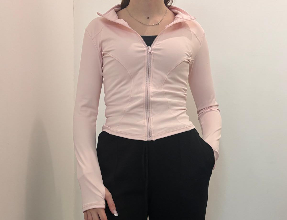 Veste sport zippée ajustée à manches longues