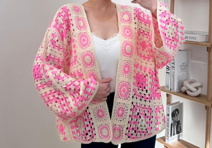 Gilet crochet à motifs géométriques