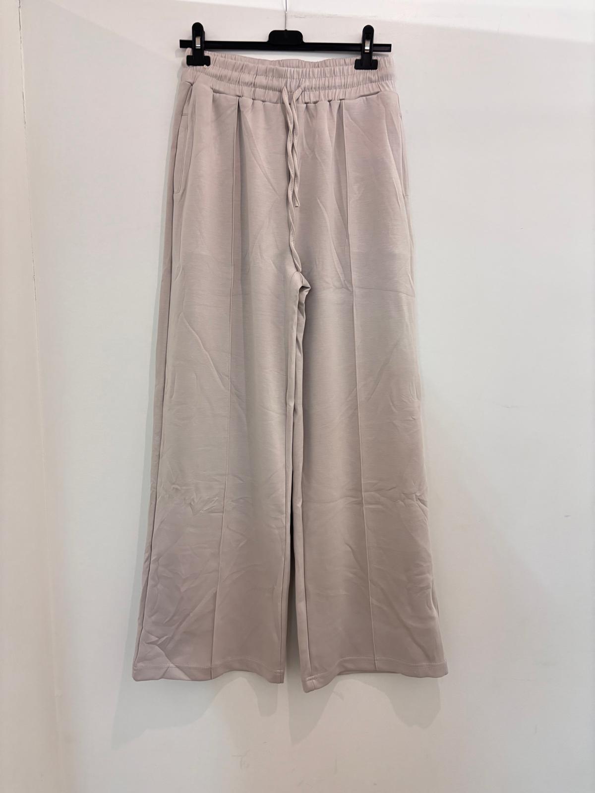 Pantalon large avec taille élastique et cordon
