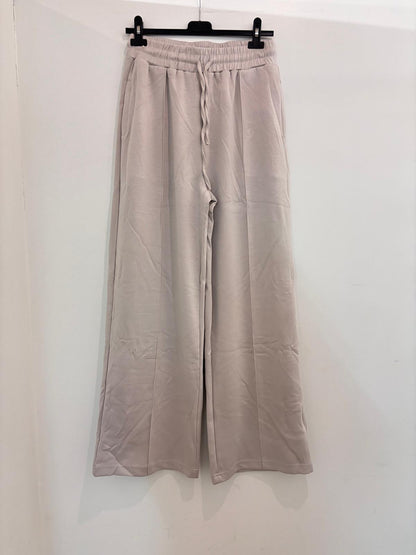 Pantalon large avec taille élastique et cordon