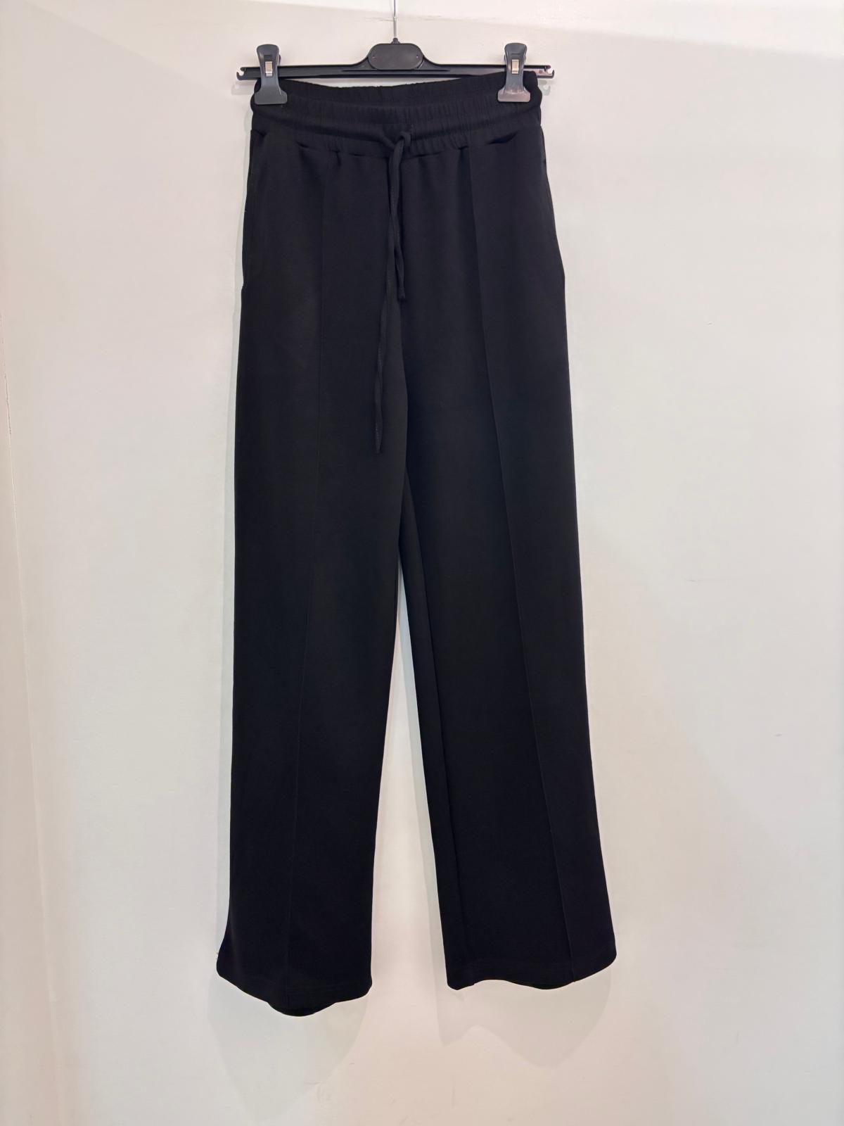Pantalon large avec taille élastique et cordon
