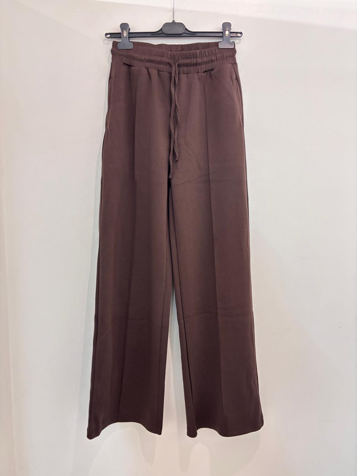 Pantalon large avec taille élastique et cordon