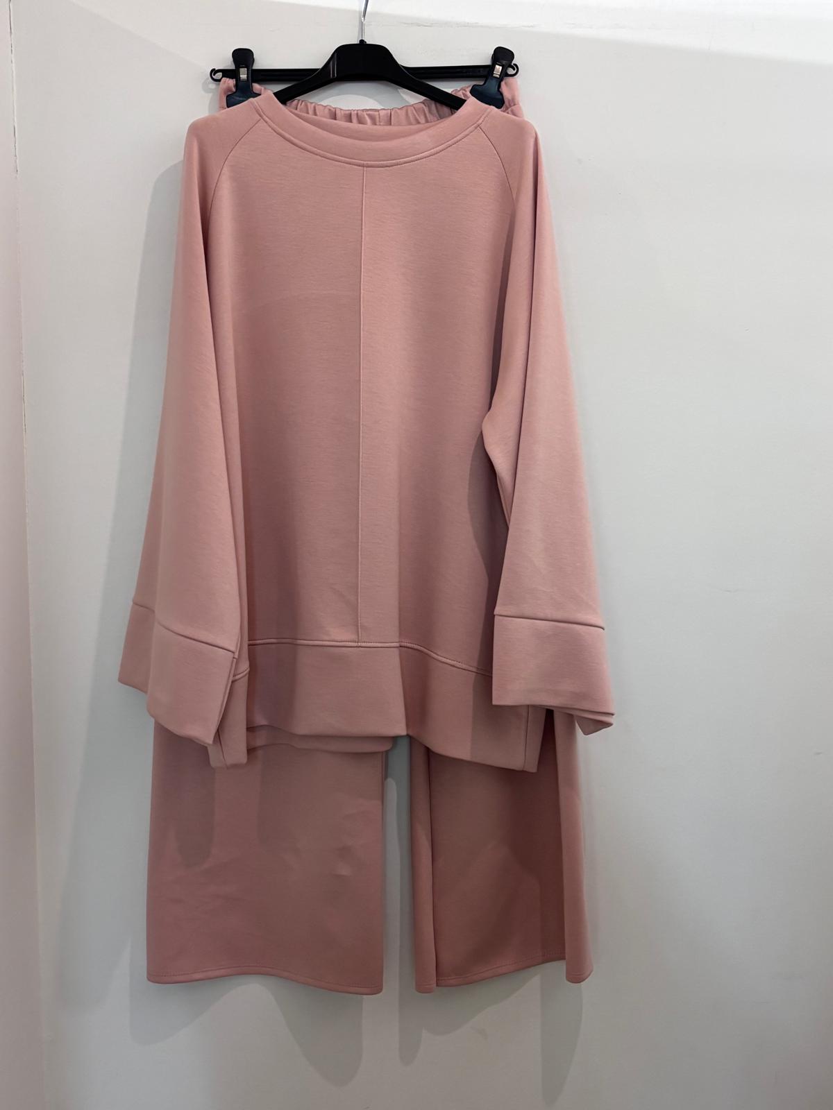 Ensemble avec sweat col rond oversize et pantalon large fluide