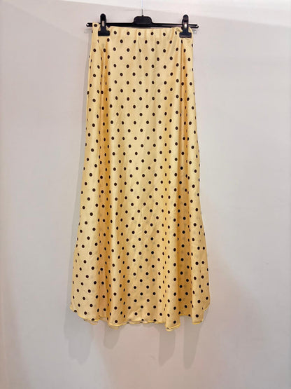 Jupe longue fluide pois coupe évasée & taille élastiquée