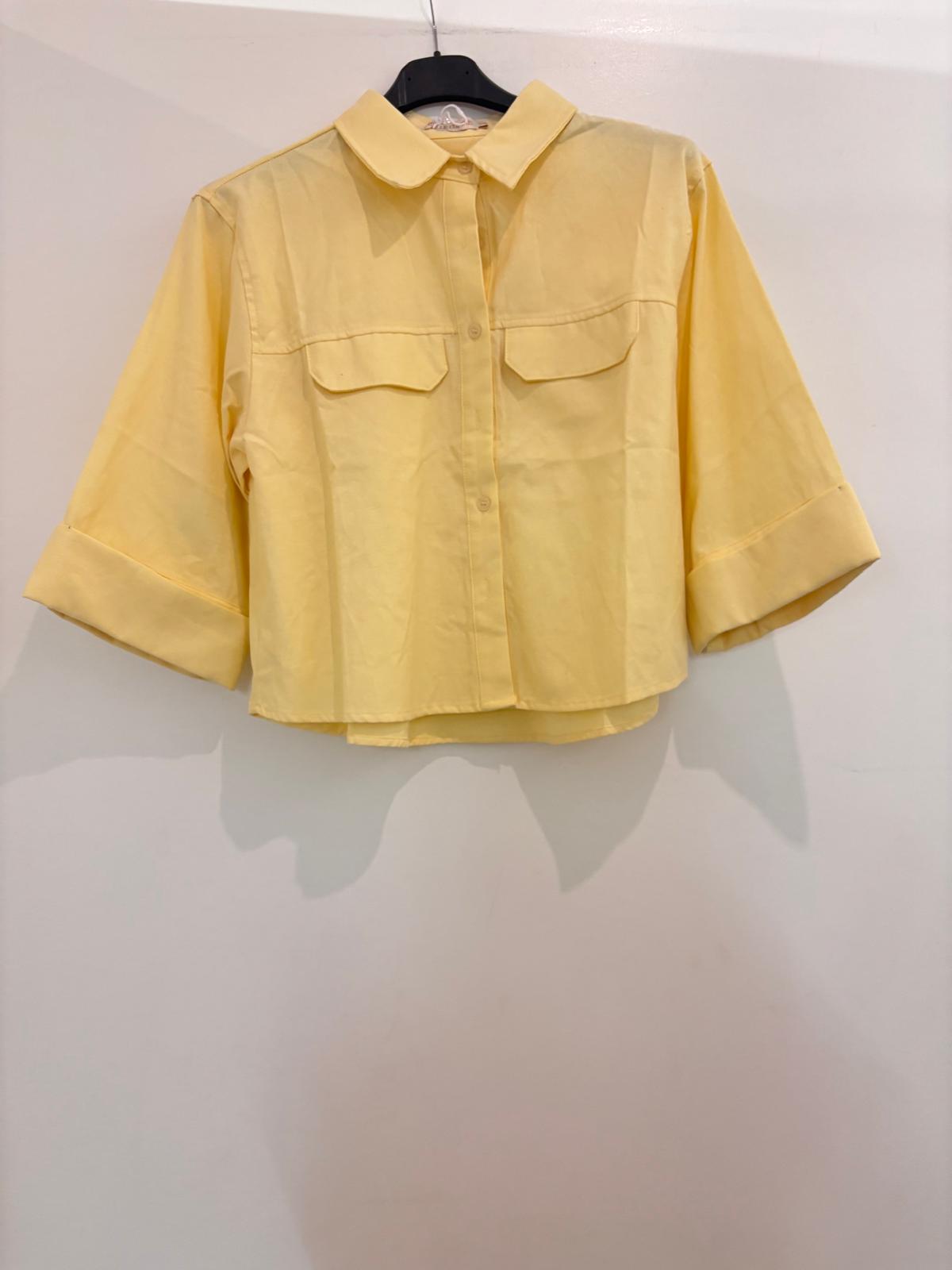 Chemise manches 3/4 retroussées et double poche poitrine à rabat