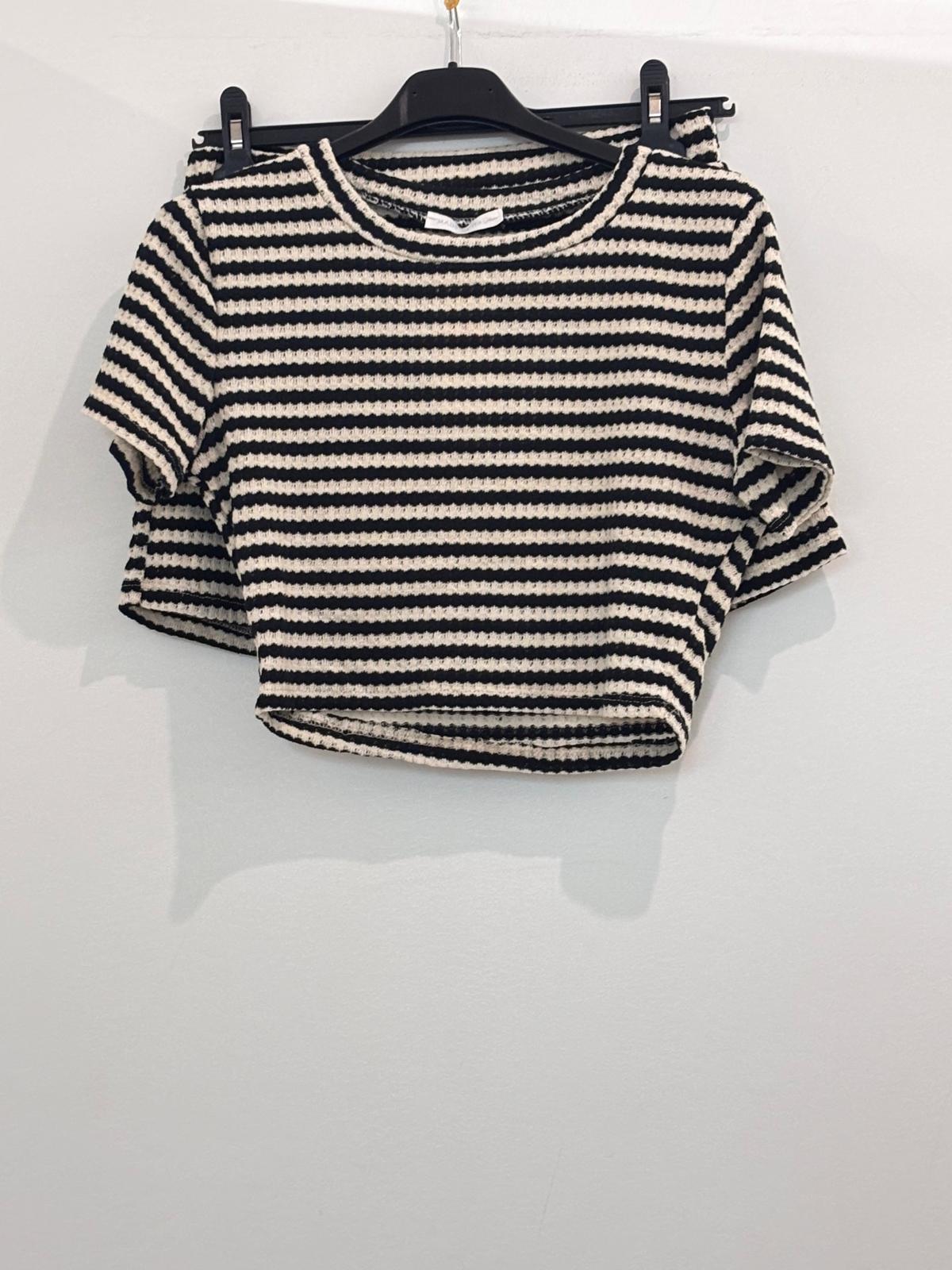 Ensemble t-shirt et short à rayures en maille texturée gaufrée