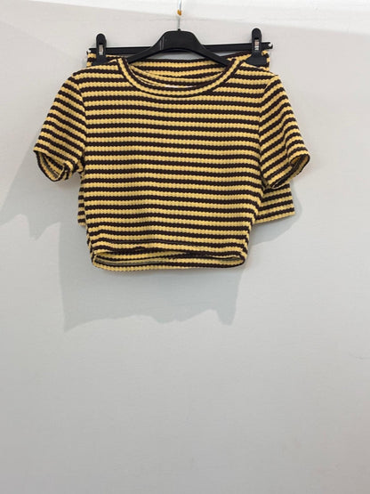 Ensemble t-shirt et short à rayures en maille texturée gaufrée
