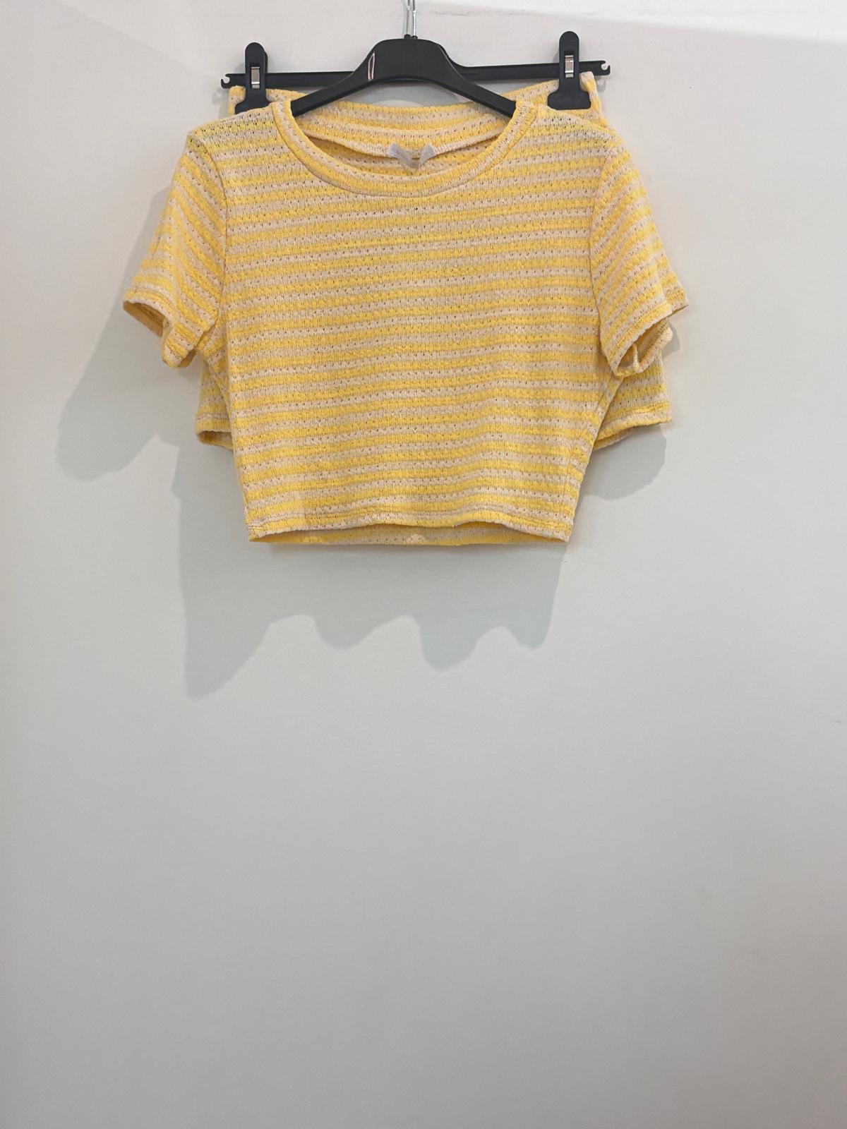 Ensemble t-shirt et short à rayures en maille texturée gaufrée
