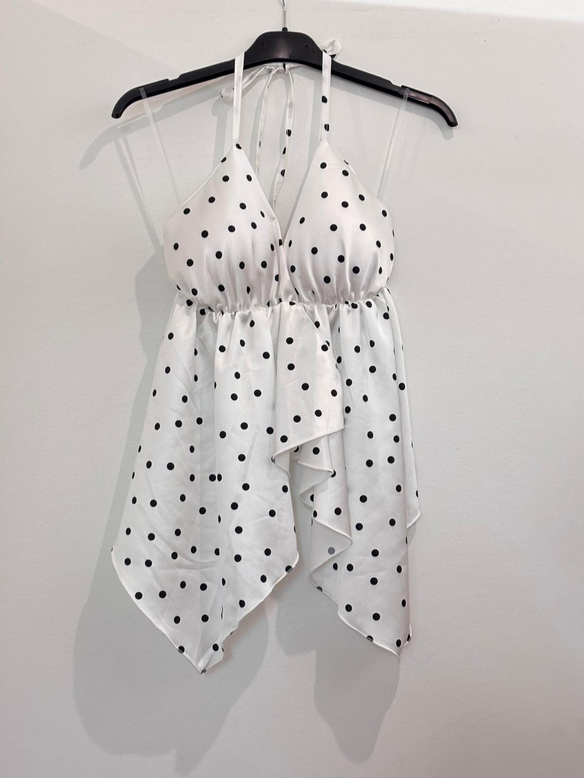 Top Halter avec Ourlet Asymétrique