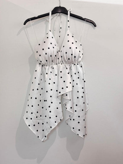 Top Halter avec Ourlet Asymétrique