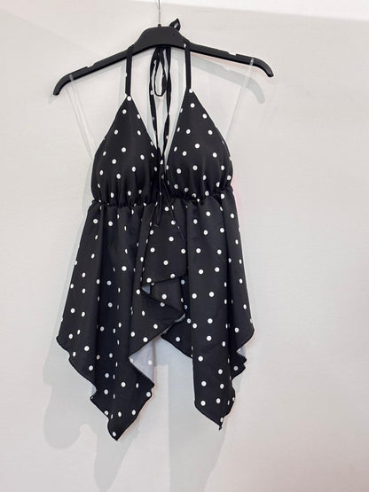 Top Halter avec Ourlet Asymétrique
