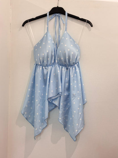 Top Halter avec Ourlet Asymétrique