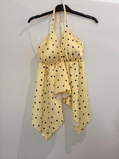 Top Halter avec Ourlet Asymétrique