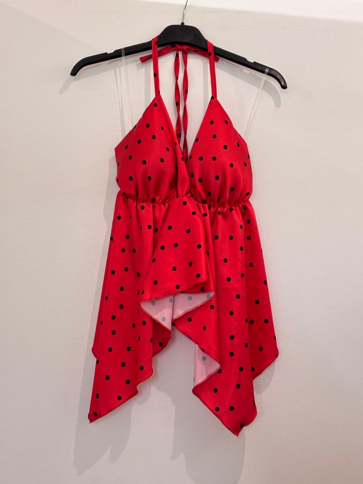 Top Halter avec Ourlet Asymétrique