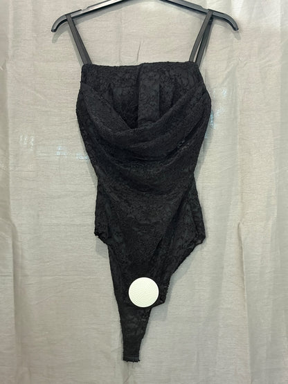 Body vintage en dentelle à fines brettelles
