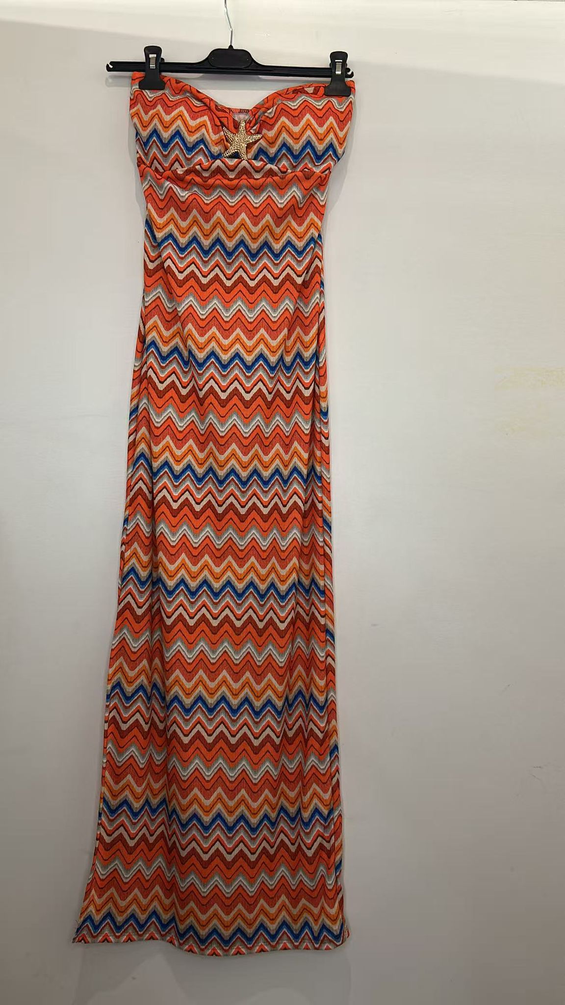 Robe longue à motif ondulé