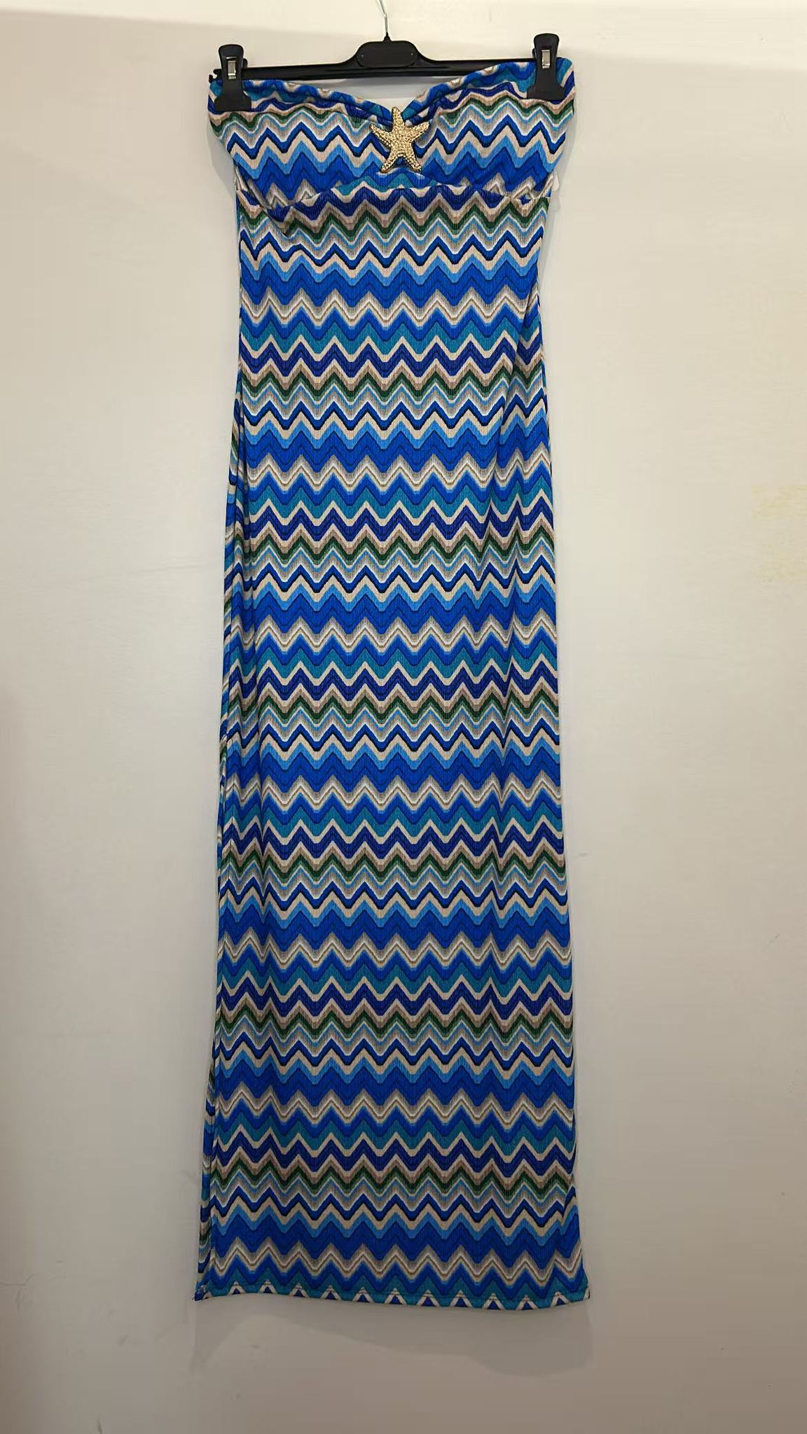Robe longue à motif ondulé