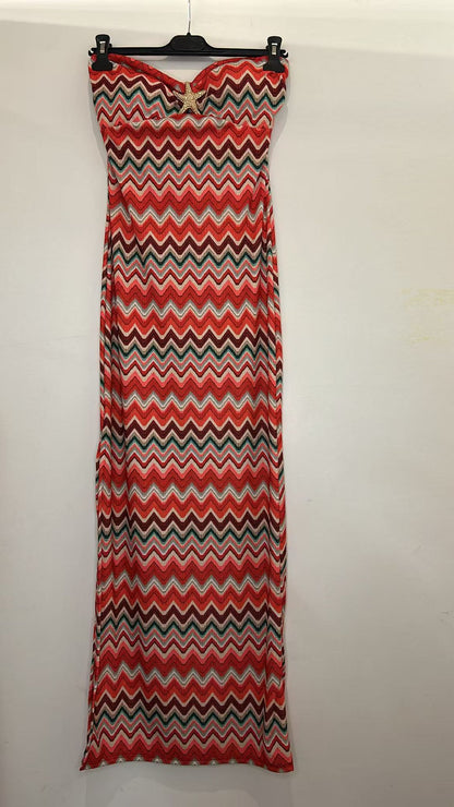 Robe longue à motif ondulé