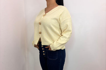 Cardigan doux à gros boutons