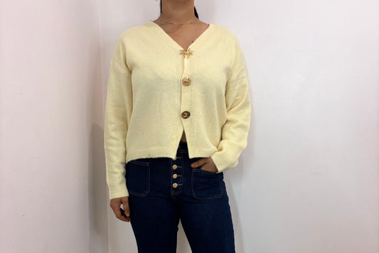 Cardigan doux à gros boutons