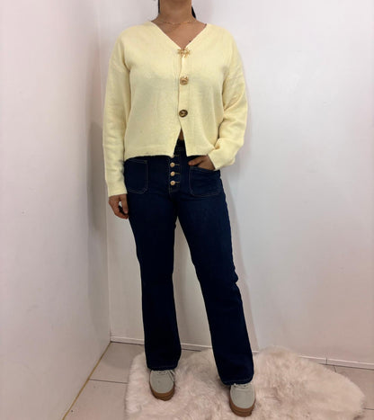 Cardigan doux à gros boutons