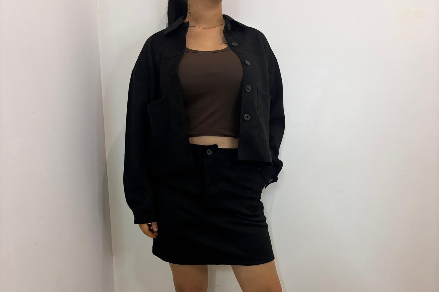 Veste vintage à boutons et poches plaquées
