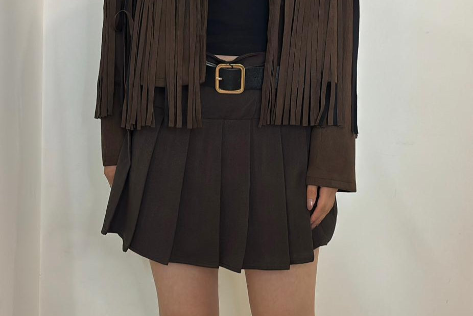 Jupe plissée avec ceinture avec short intégré